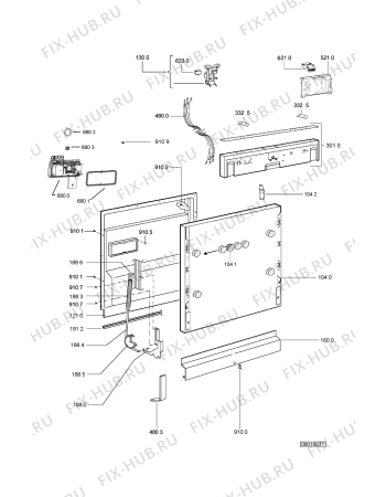 Схема №2 ADL 224 с изображением Обшивка для посудомоечной машины Whirlpool 480140101655