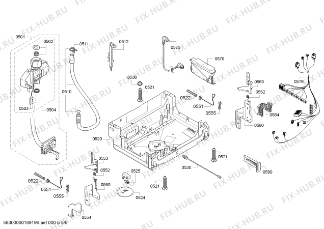 Взрыв-схема посудомоечной машины Bosch SMI50L15EU SilencePlus - Схема узла 05