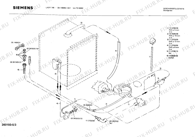 Взрыв-схема посудомоечной машины Siemens SN146053 - Схема узла 03