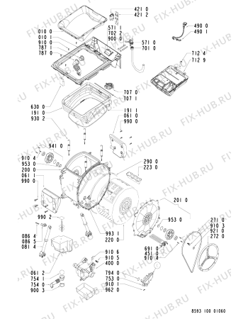 Взрыв-схема стиральной машины Whirlpool AWE/D 1000 EX - Схема узла