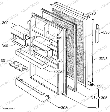 Взрыв-схема холодильника Aeg Electrolux SU45010-4E - Схема узла Door 003