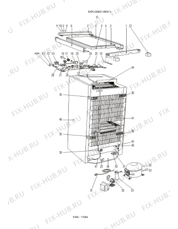 Схема №2 F245 - 1704A с изображением Затычка для холодильной камеры Whirlpool 482000017075