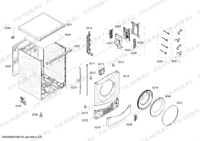 Взрыв-схема стиральной машины Bosch WAU286690W - Схема узла 02