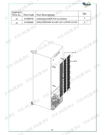 Схема №4 WMD 240 SL с изображением Запчасть для холодильника Whirlpool 482000024261