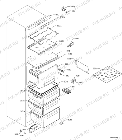 Взрыв-схема холодильника Husqvarna Electrolux QT4601RW - Схема узла Housing 001