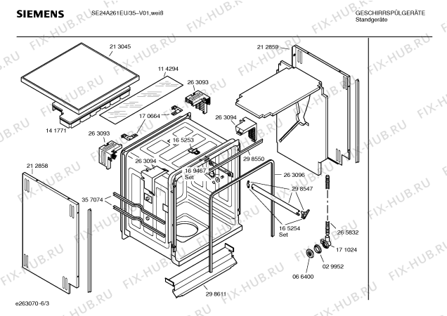 Взрыв-схема посудомоечной машины Siemens SE24A261EU Four seasons - Схема узла 03