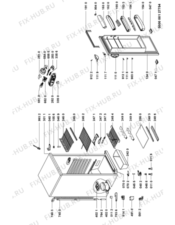 Схема №1 ART 551/H с изображением Часть корпуса для холодильника Whirlpool 481245228184