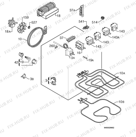 Взрыв-схема плиты (духовки) Privileg 209970_60781 - Схема узла Electrical equipment 268