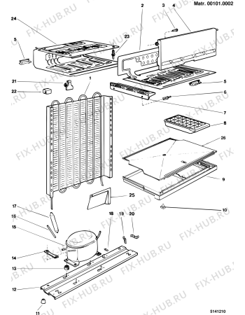 Взрыв-схема холодильника Whirlpool FK140KNEISSEL (F016285) - Схема узла
