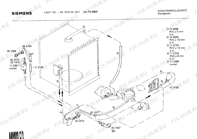 Взрыв-схема посудомоечной машины Siemens SN151053 - Схема узла 03