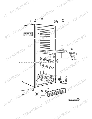 Взрыв-схема холодильника Electrolux ER8311B - Схема узла C10 Cabinet