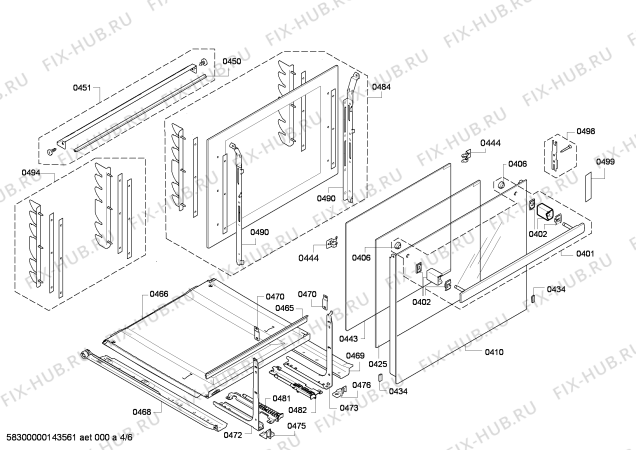 Схема №1 HEB76D651 с изображением Фронтальное стекло для духового шкафа Bosch 00683894