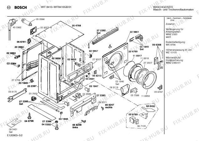 Взрыв-схема стиральной машины Bosch WIT8410GB WIT8410 - Схема узла 02