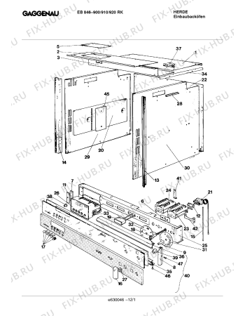 Схема №6 EB846920RK с изображением Панель для духового шкафа Bosch 00290884