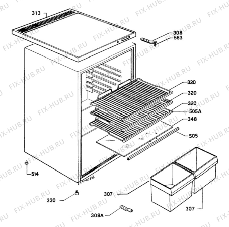 Взрыв-схема холодильника Electrolux RF593 - Схема узла C10 Cabinet/Interior