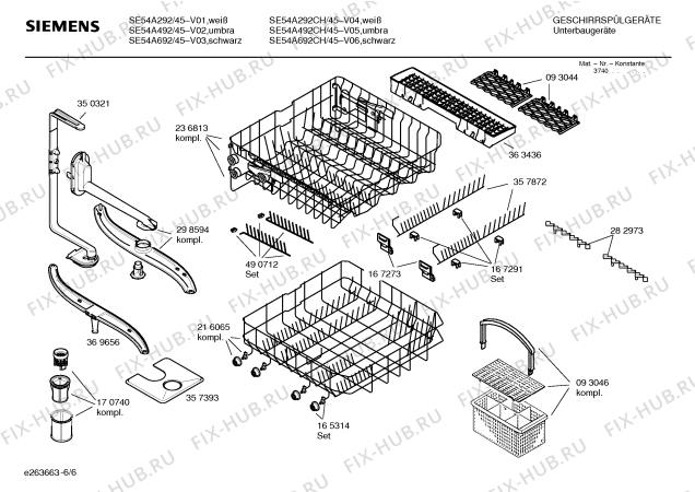 Схема №2 SE55A690EU с изображением Инструкция по эксплуатации для посудомоечной машины Siemens 00585961