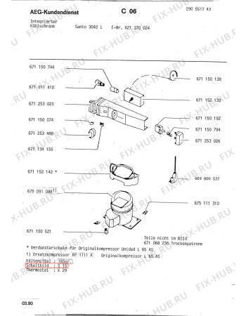 Взрыв-схема холодильника Aeg 621370024 - Схема узла Refrigerator cooling system