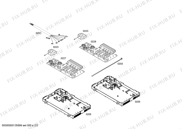 Взрыв-схема плиты (духовки) Bosch PIE975N14E IH6.1 - Standard - Схема узла 02