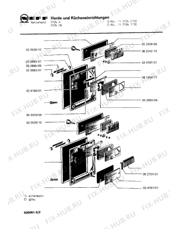 Схема №2 1137041200 3704HKT с изображением Огнеупорный камень для электропечи Bosch 00082084