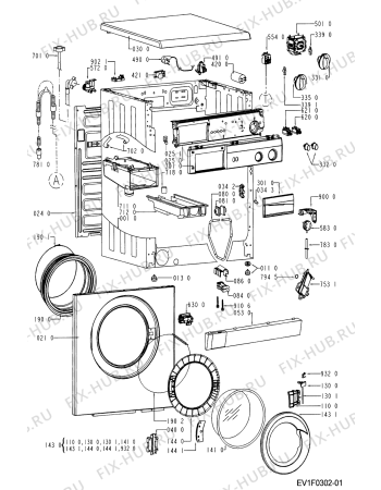 Схема №1 AWV 513/2 с изображением Обшивка для стиральной машины Whirlpool 481245213607