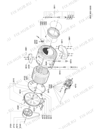 Схема №2 AWG 800 с изображением Шуруп для стиралки Whirlpool 481250218503