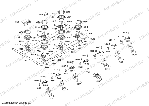 Взрыв-схема плиты (духовки) Bosch HEK14R37E9 BE303 PRETO EMB GE 127V - Схема узла 05