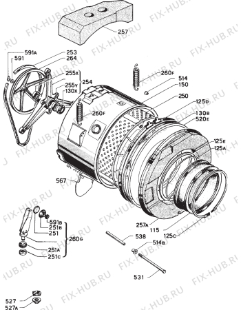 Взрыв-схема стиральной машины Electrolux WH2900 JET - Схема узла Functional parts 267