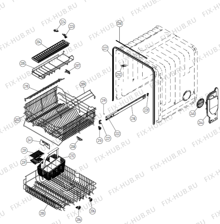 Взрыв-схема посудомоечной машины Gorenje D606 SF   -White Bi #10160600 (170639, DW20.1) - Схема узла 02