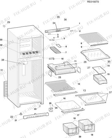 Взрыв-схема холодильника Indesit R45NFLCSI (F029451) - Схема узла