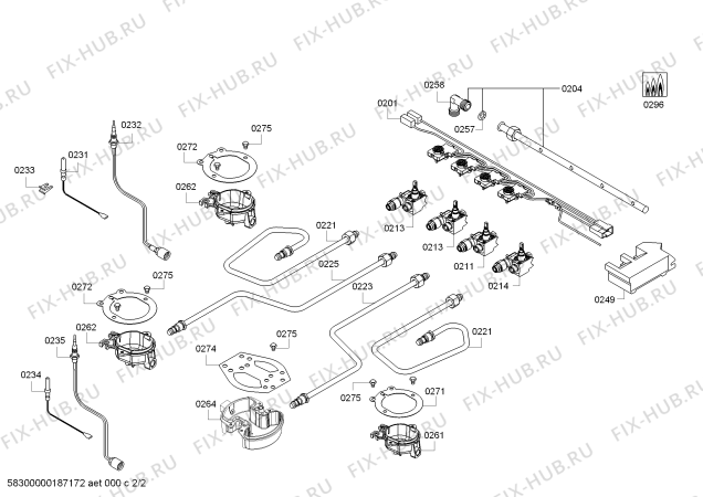 Взрыв-схема плиты (духовки) Bosch PBH6B5B80I ENC.V60R.3G+W.BOSCH - Схема узла 02