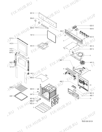 Схема №1 AKP 334 IX с изображением Панель для плиты (духовки) Whirlpool 481245249648