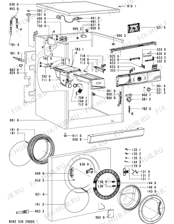 Схема №1 AWO/D 8231 с изображением Микромодуль для стиральной машины Whirlpool 481221470587