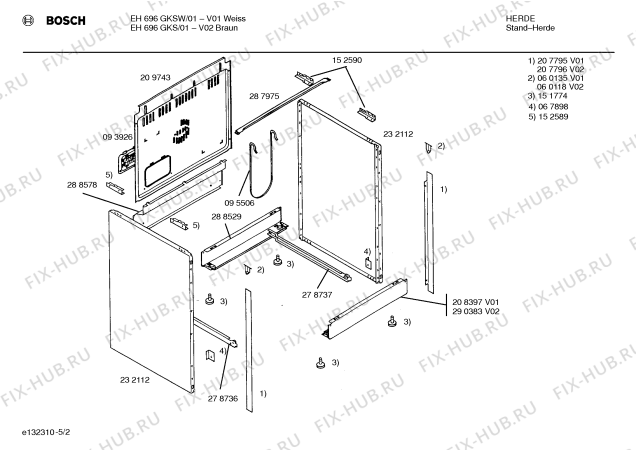Схема №3 EH696GKS с изображением Стеклокерамика для плиты (духовки) Bosch 00233022