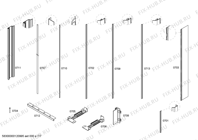 Взрыв-схема холодильника Bosch B36IT70NNP - Схема узла 07