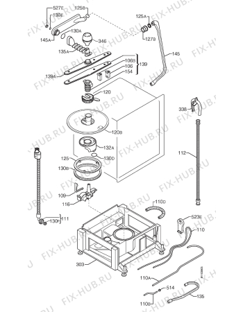 Взрыв-схема посудомоечной машины Zanussi DW6849 - Схема узла Hydraulic System 272