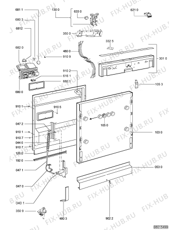 Схема №1 ADG 9030 с изображением Панель для посудомоечной машины Whirlpool 480140101481