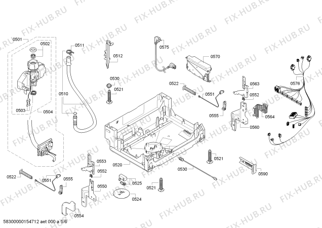 Взрыв-схема посудомоечной машины Bosch SMI50C02GB - Схема узла 05