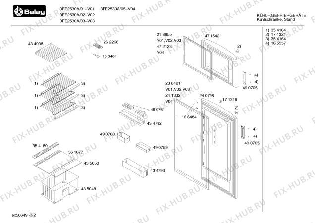 Схема №3 3FE2530A с изображением Дверь для холодильной камеры Bosch 00471542