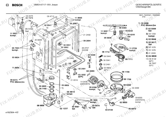 Схема №1 SMI3147 с изображением Панель для посудомойки Bosch 00289949