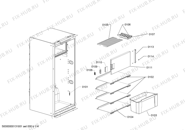 Схема №1 KFFO24L01 с изображением Дверь для хлебопечи Siemens 00246944