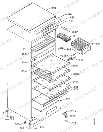 Взрыв-схема холодильника Arthurmartinelux AR8206D - Схема узла Housing 001