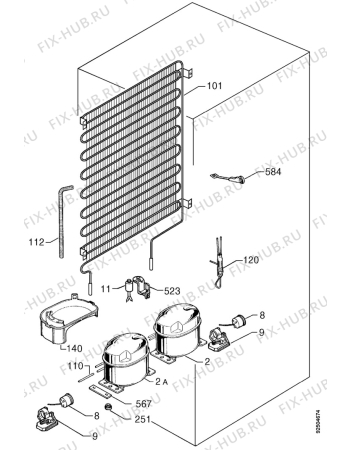 Взрыв-схема холодильника Arthurmartinelux AR8076I - Схема узла Cooling system 017