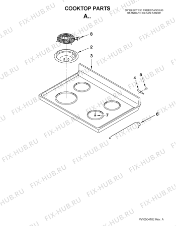 Схема №3 4KMER7600AW с изображением Уплотнитель двери для электропечи Whirlpool 482000011759