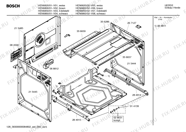 Схема №1 HEN6850 S2001 с изображением Инструкция по эксплуатации для духового шкафа Bosch 00524821