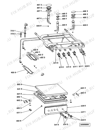 Схема №1 ACM 205 BL с изображением Клавиша для духового шкафа Whirlpool 481941379062
