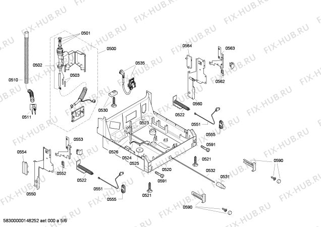 Схема №3 S49M55N2EU с изображением Передняя панель для посудомоечной машины Bosch 00700714