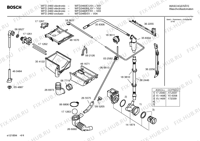 Взрыв-схема стиральной машины Bosch WFD2460NL WFD2460 electronic - Схема узла 04