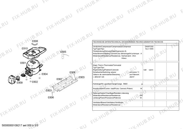 Взрыв-схема холодильника Bosch KSU49120GR - Схема узла 03