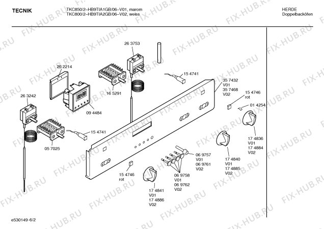 Схема №3 HB9TIA2GB HB9TIA1GB с изображением Панель управления для плиты (духовки) Bosch 00357468