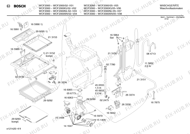 Схема №2 WOF2000IG WOF2000 с изображением Инструкция по эксплуатации для стиральной машины Bosch 00523486